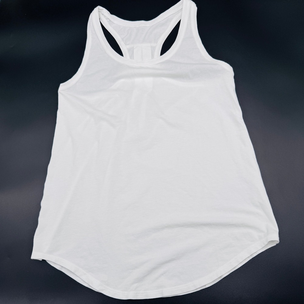 Lululemon Love Tank Top Womens White Racerback Pleated Back Relaxed Fit Size S